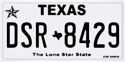 TX license plate DSR8429
