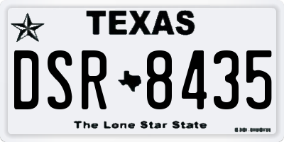 TX license plate DSR8435