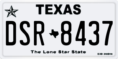 TX license plate DSR8437