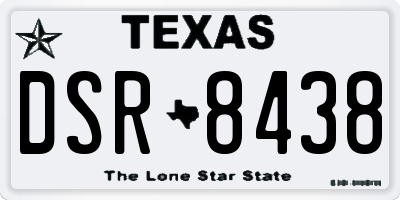 TX license plate DSR8438