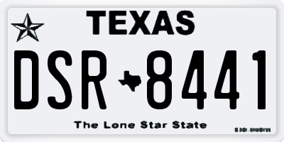 TX license plate DSR8441