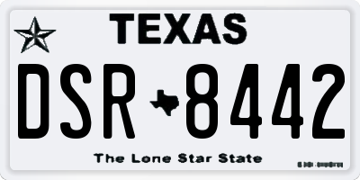 TX license plate DSR8442