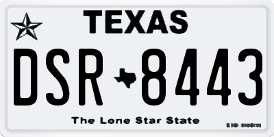 TX license plate DSR8443
