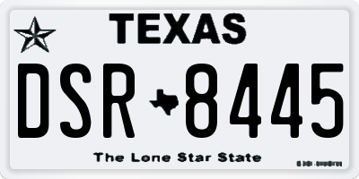 TX license plate DSR8445