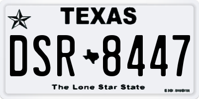 TX license plate DSR8447