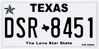 TX license plate DSR8451