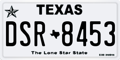 TX license plate DSR8453