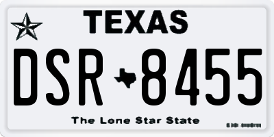 TX license plate DSR8455