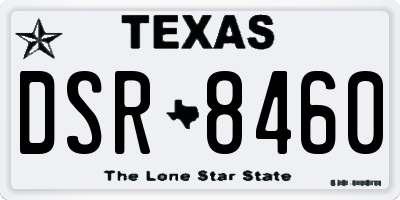 TX license plate DSR8460