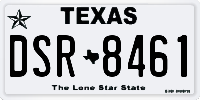 TX license plate DSR8461