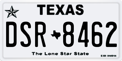 TX license plate DSR8462