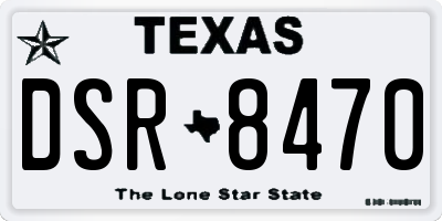 TX license plate DSR8470