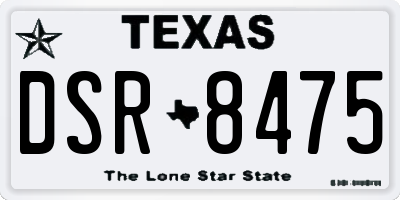 TX license plate DSR8475
