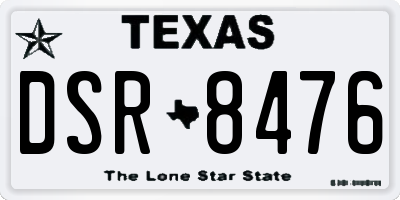 TX license plate DSR8476