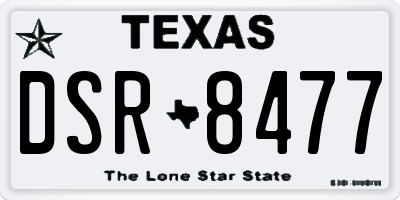 TX license plate DSR8477