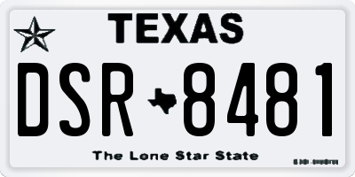 TX license plate DSR8481