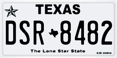 TX license plate DSR8482
