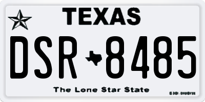 TX license plate DSR8485