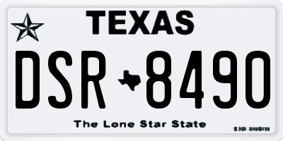 TX license plate DSR8490