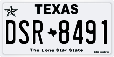 TX license plate DSR8491