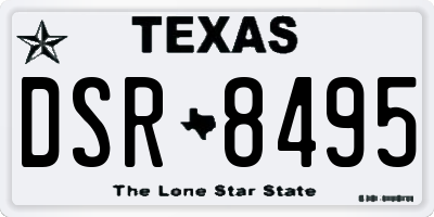 TX license plate DSR8495