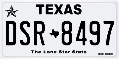 TX license plate DSR8497