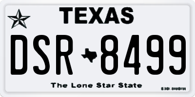 TX license plate DSR8499