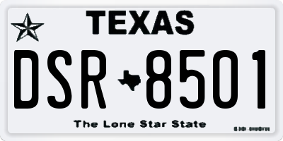 TX license plate DSR8501