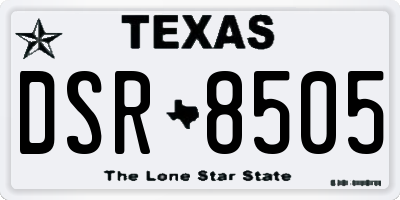TX license plate DSR8505