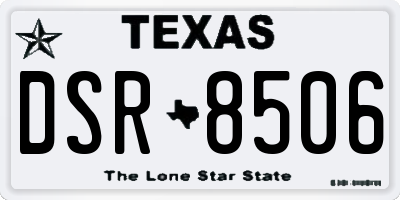 TX license plate DSR8506