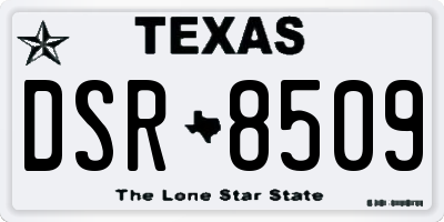 TX license plate DSR8509