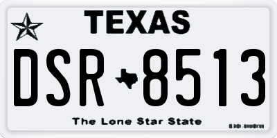 TX license plate DSR8513
