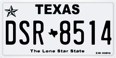 TX license plate DSR8514
