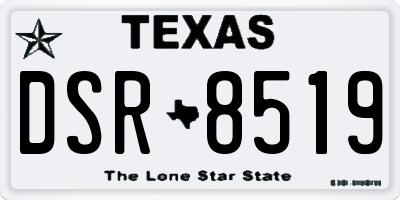 TX license plate DSR8519