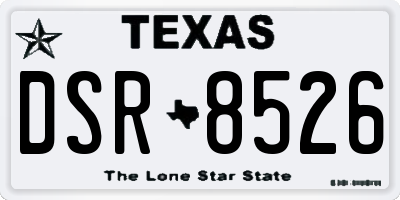 TX license plate DSR8526