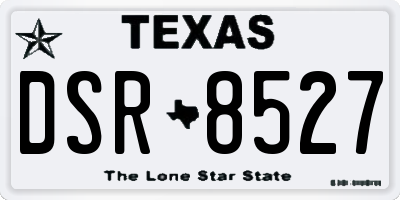 TX license plate DSR8527