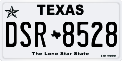 TX license plate DSR8528