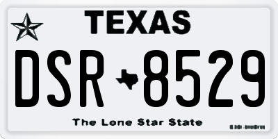 TX license plate DSR8529