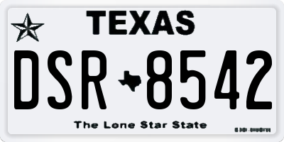 TX license plate DSR8542