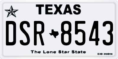 TX license plate DSR8543