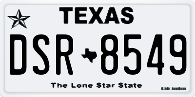 TX license plate DSR8549