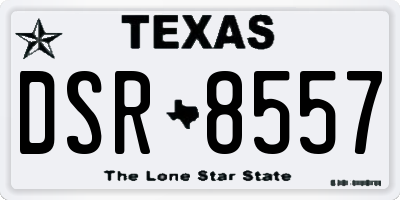 TX license plate DSR8557