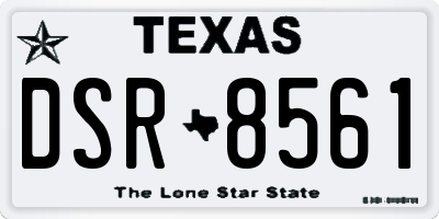 TX license plate DSR8561