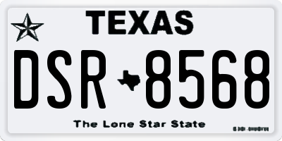 TX license plate DSR8568
