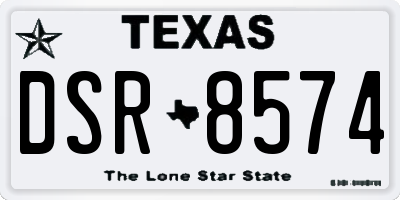 TX license plate DSR8574