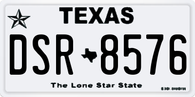 TX license plate DSR8576