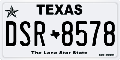TX license plate DSR8578