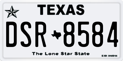 TX license plate DSR8584