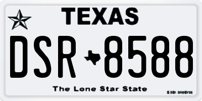 TX license plate DSR8588