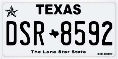 TX license plate DSR8592